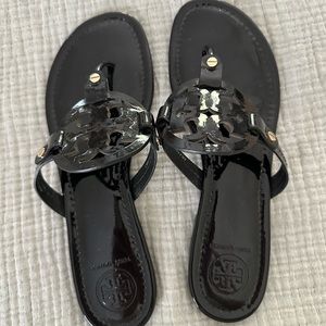 Black patent Tory Burch sandals size 10
